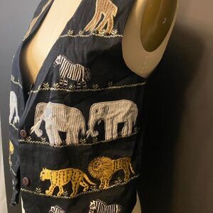 Vintage Paul Harris Design Animal Embroidered Vest